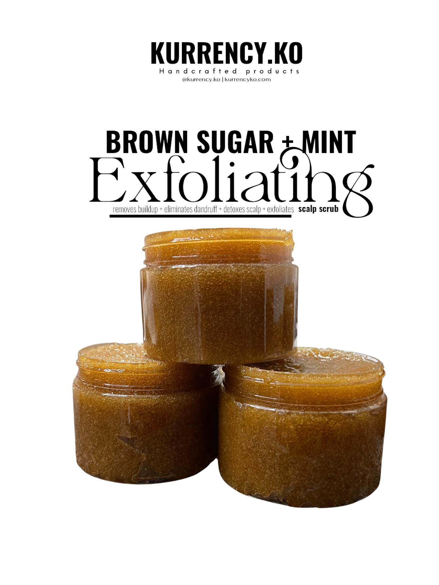Brown sugar + mint scalp scrub